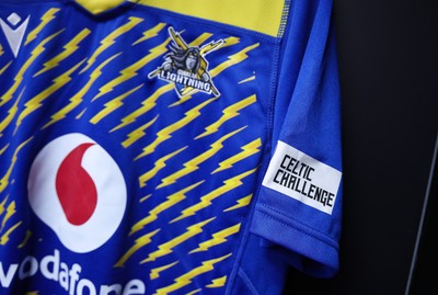 271225 - Gwalia Lightning v Brython Thunder, Celtic Challenge - Gwalia Lightning shirt hangs in the changing room ahead of the match