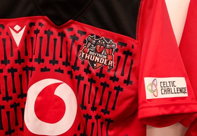 271225 - Gwalia Lightning v Brython Thunder, Celtic Challenge - Brython Thunder shirts hangs in the changing room ahead of the match