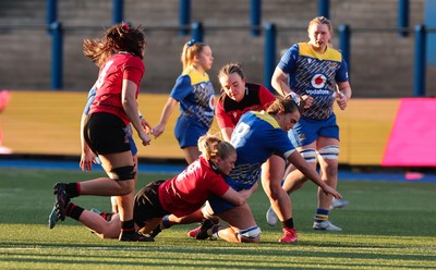 271225 - Gwalia Lightning v Brython Thunder, Celtic Challenge - Bryonie King of Gwalia Lightning is tackled by Seren Lockwood of Brython Thunder