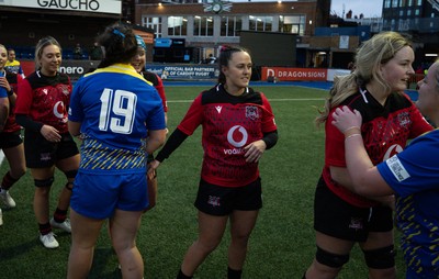 271225 - Gwalia Lightning v Brython Thunder, Celtic Challenge - Players congratulate each other at the end of the match