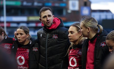 271225 - Gwalia Lightning v Brython Thunder, Celtic Challenge - Brython Thunder head coach Ashley Beck at the end of the match