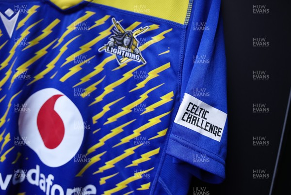 271225 - Gwalia Lightning v Brython Thunder, Celtic Challenge - Gwalia Lightning shirt hangs in the changing room ahead of the match