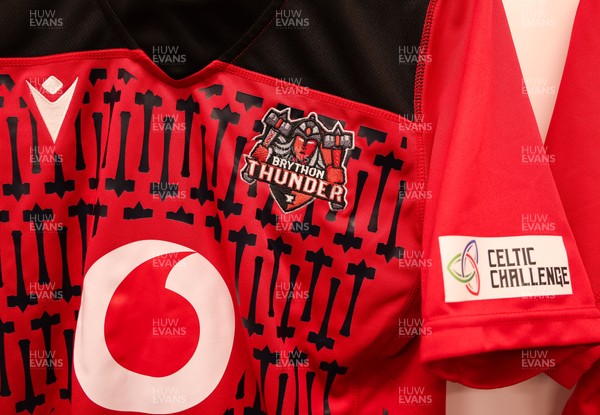 271225 - Gwalia Lightning v Brython Thunder, Celtic Challenge - Brython Thunder shirts hangs in the changing room ahead of the match