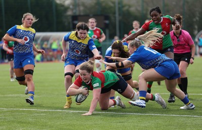 080325  Gwalia Lightning v Clovers, Celtic Challenge - Enya Breen of Clovers powers over to score try