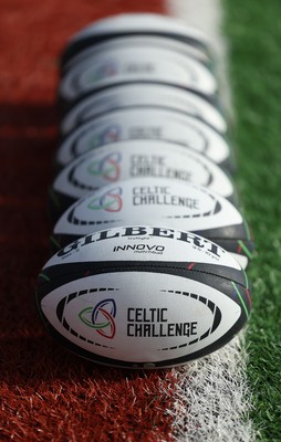 140226 - Gwalia Lightning v Clovers, Celtic Challenge - Celtic Challenge match balls pitch side