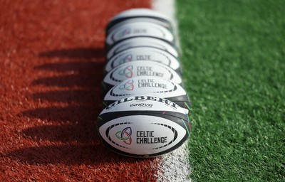 140226 - Gwalia Lightning v Clovers, Celtic Challenge - Celtic Challenge match balls pitch side