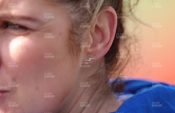 140226 - Gwalia Lightning v Clovers, Celtic Challenge - Lightning symbol earrings worn my \gc\