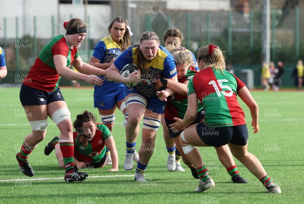 140226 - Gwalia Lightning v Clovers, Celtic Challenge - Alaw Pyrs of Gwalia Lightning is tackled just short of the line
