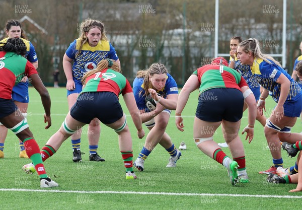 140226 - Gwalia Lightning v Clovers, Celtic Challenge - Alaw Pyrs of Gwalia Lightning is tackled just short of the line