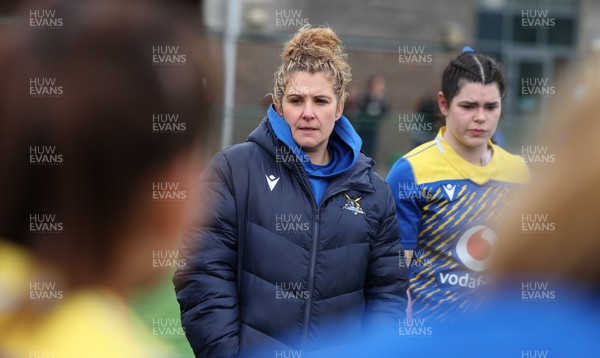 140226 - Gwalia Lightning v Clovers, Celtic Challenge - Gwalia Lightning head coach Catrina Nicholas-McLaughlin at the end of the match