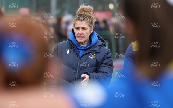140226 - Gwalia Lightning v Clovers, Celtic Challenge - Gwalia Lightning head coach Catrina Nicholas-McLaughlin at the end of the match