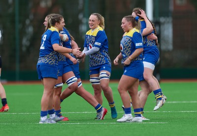 170126 - Gwalia Lightning v Edinburgh Rugby, Celtic Challenge - Gwalia Lightning celebrate on the final whistle