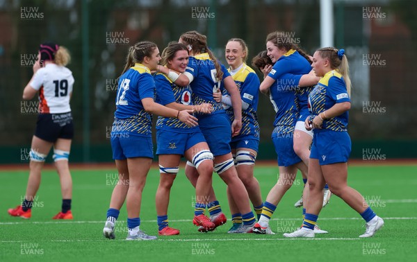 170126 - Gwalia Lightning v Edinburgh Rugby, Celtic Challenge - Gwalia Lightning celebrate on the final whistle