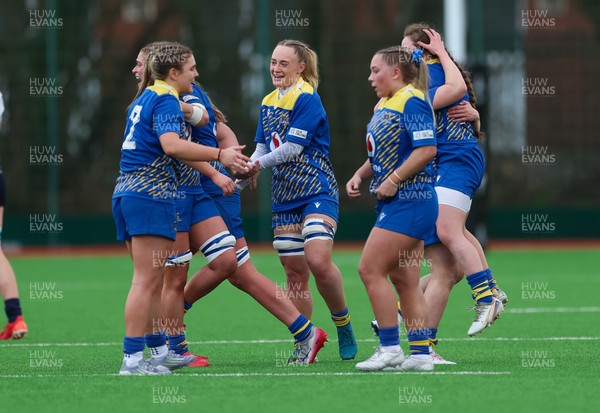 170126 - Gwalia Lightning v Edinburgh Rugby, Celtic Challenge - Gwalia Lightning celebrate on the final whistle