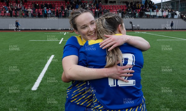 170126 - Gwalia Lightning v Edinburgh Rugby, Celtic Challenge - Jenny Hesketh of Gwalia Lightning and Molly Anderson-Thomas of Gwalia Lightning at the end of the match