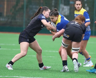 210226 - Gwalia Lightning v Glasgow - Celtic Challenge - Glasgow defending with a double tackle