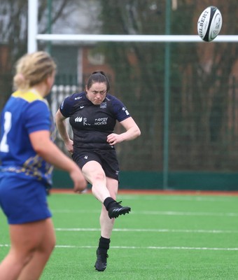 210226 - Gwalia Lightning v Glasgow - Celtic Challenge - Briar McNamara kicks ahead