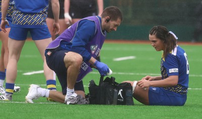 210226 - Gwalia Lightning v Glasgow - Celtic Challenge - Brionie King getting treatment