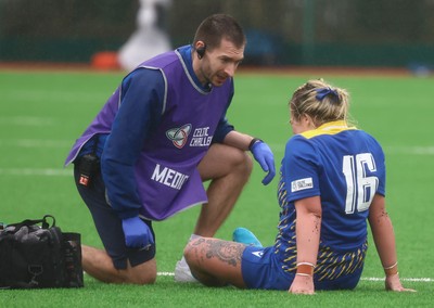 210226 - Gwalia Lightning v Glasgow - Celtic Challenge - Molly Wakely recieves treatment