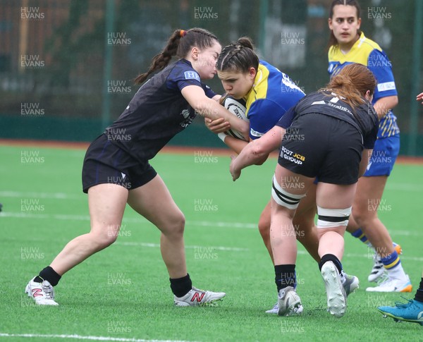 210226 - Gwalia Lightning v Glasgow - Celtic Challenge - Glasgow defending with a double tackle