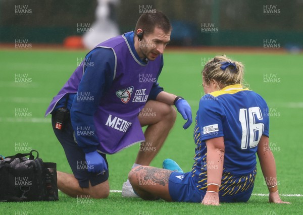 210226 - Gwalia Lightning v Glasgow - Celtic Challenge - Molly Wakely recieves treatment