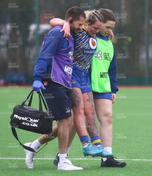 210226 - Gwalia Lightning v Glasgow - Celtic Challenge - Molly Wakely recieves treatment