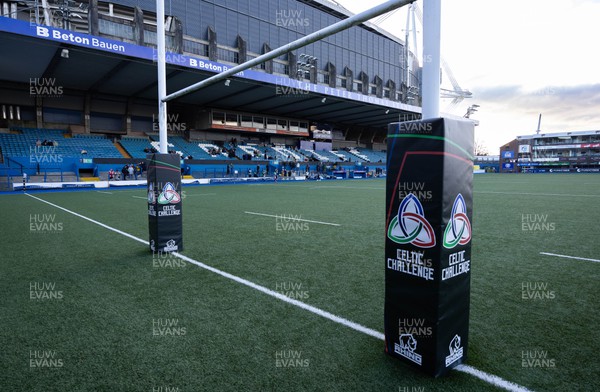 070124 - Gwalia Lightning v Glasgow Warriors, Celtic Challenge - A general view of Celtic Challenge branding at Cardiff Arms Park