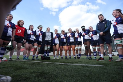 010325 - Gwalia Lightning v Wolfhounds - Celtic Challenge - Wolfhounds team huddle at full time