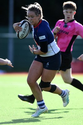 280226 - Gwalia Lightning v Wolfhounds - Celtic Challenge - Stacey Flood of Wolfhounds runs in to score a try