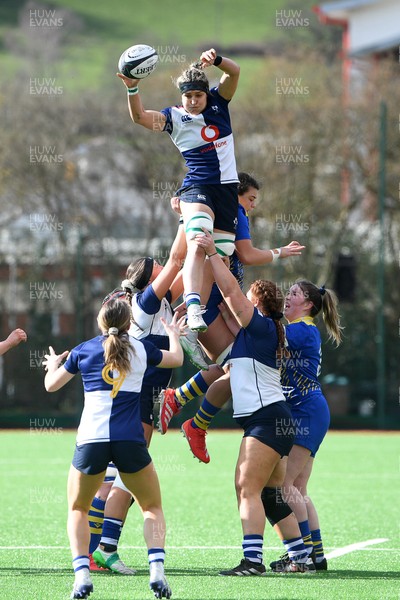 280226 - Gwalia Lightning v Wolfhounds - Celtic Challenge - Erin King of Wolfhounds wins the line-out