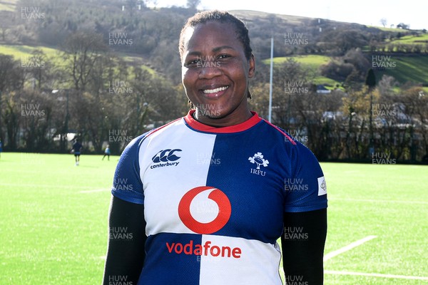 280226 - Gwalia Lightning v Wolfhounds - Celtic Challenge - Player of the match Linda Djougang of Wolfhounds
