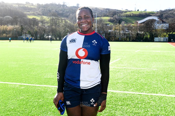 280226 - Gwalia Lightning v Wolfhounds - Celtic Challenge - Player of the match Linda Djougang of Wolfhounds