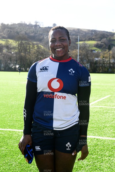 280226 - Gwalia Lightning v Wolfhounds - Celtic Challenge - Player of the match Linda Djougang of Wolfhounds