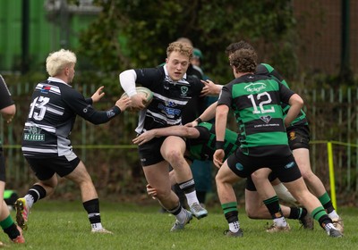 040426 - Caerleon v Gwernyfed RFC, Admiral National League 3 East Presentation - Gwernyfed RFC, in black and white, take on Caerleon having won the Admiral National League 3 East