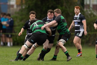 040426 - Caerleon v Gwernyfed RFC, Admiral National League 3 East Presentation - Gwernyfed RFC, in black and white, take on Caerleon having won the Admiral National League 3 East