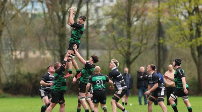 040426 - Caerleon v Gwernyfed RFC, Admiral National League 3 East Presentation - Gwernyfed RFC, in black and white, take on Caerleon having won the Admiral National League 3 East