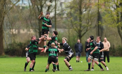 040426 - Caerleon v Gwernyfed RFC, Admiral National League 3 East Presentation - Gwernyfed RFC, in black and white, take on Caerleon having won the Admiral National League 3 East