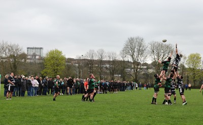 040426 - Caerleon v Gwernyfed RFC, Admiral National League 3 East Presentation - Gwernyfed RFC, in black and white, take on Caerleon having won the Admiral National League 3 East