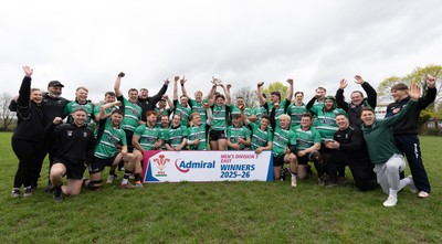 040426 - Caerleon v Gwernyfed RFC, Admiral National League 3 East Presentation - Gwernyfed celebrate after being presented with the  Admiral National League 3 East Trophy
