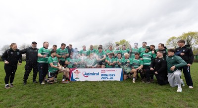 040426 - Caerleon v Gwernyfed RFC, Admiral National League 3 East Presentation - Gwernyfed celebrate after being presented with the  Admiral National League 3 East Trophy