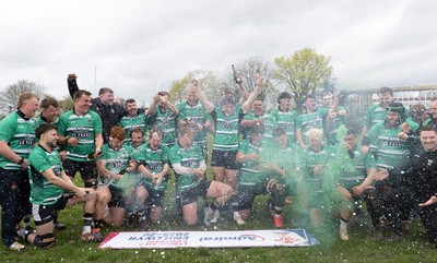 040426 - Caerleon v Gwernyfed RFC, Admiral National League 3 East Presentation - Gwernyfed celebrate after being presented with the  Admiral National League 3 East Trophy