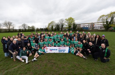 040426 - Caerleon v Gwernyfed RFC, Admiral National League 3 East Presentation - Gwernyfed celebrate after being presented with the  Admiral National League 3 East Trophy