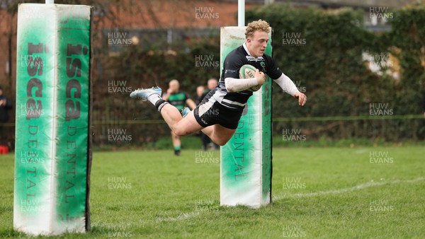 040426 - Caerleon v Gwernyfed RFC, Admiral National League 3 East Presentation - Gethin Davies of Gwernyfed dives in to score try