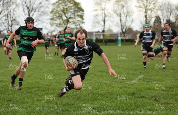 040426 - Caerleon v Gwernyfed RFC, Admiral National League 3 East Presentation - Luke Eckley  of Gwernyfed dives in to score try