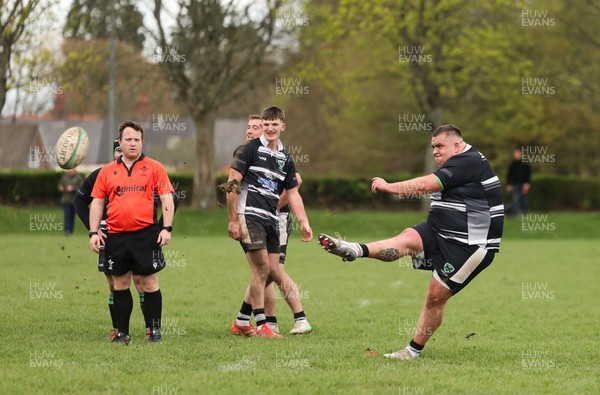 040426 - Caerleon v Gwernyfed RFC, Admiral National League 3 East Presentation - Gwernyfed RFC, in black and white, take on Caerleon having won the Admiral National League 3 East