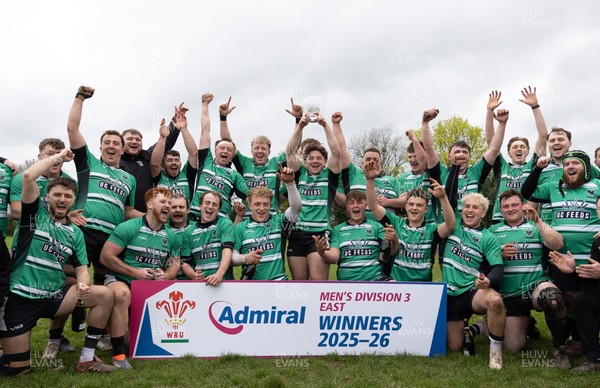 040426 - Caerleon v Gwernyfed RFC, Admiral National League 3 East Presentation - Gwernyfed celebrate after being presented with the  Admiral National League 3 East Trophy