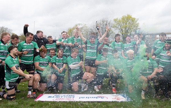 040426 - Caerleon v Gwernyfed RFC, Admiral National League 3 East Presentation - Gwernyfed celebrate after being presented with the  Admiral National League 3 East Trophy