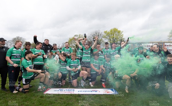 040426 - Caerleon v Gwernyfed RFC, Admiral National League 3 East Presentation - Gwernyfed celebrate after being presented with the  Admiral National League 3 East Trophy