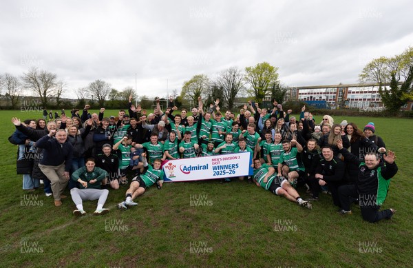 040426 - Caerleon v Gwernyfed RFC, Admiral National League 3 East Presentation - Gwernyfed celebrate after being presented with the  Admiral National League 3 East Trophy