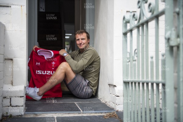 220520 -  Wales Rugby Player Hadleigh Parkes at home in Cardiff ahead of his move to Japan